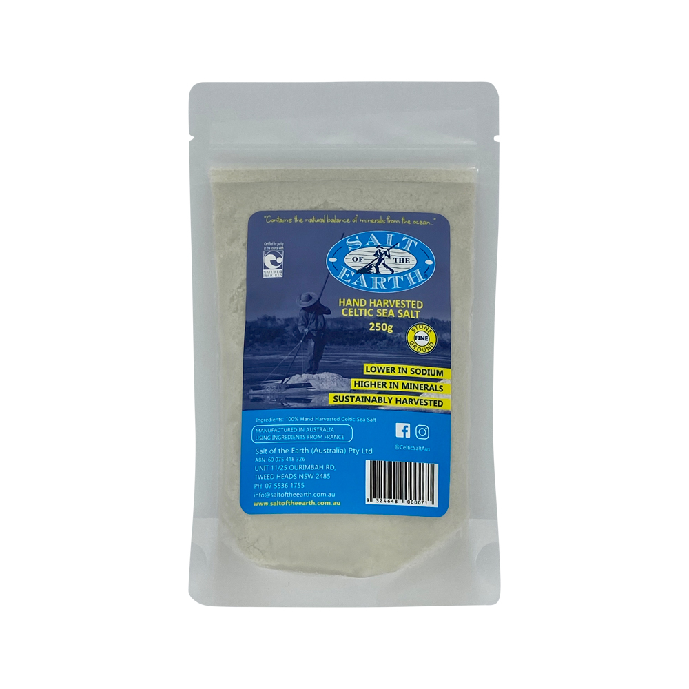 SALT OF THE EARTH - Hand Harvested Celtic Sea Salt Fine 250g