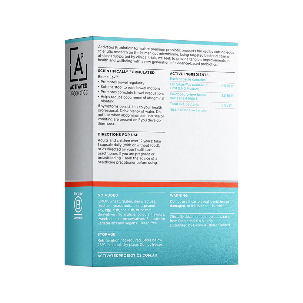 ACTIVATED PROBIOTICS - Biome Lax Probiotic 30c